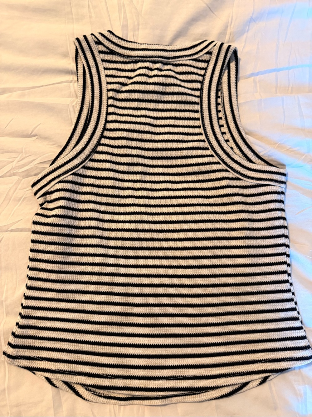 Kaileigh Black & Cream Striped Ribbed Tank - Picture 2 of 4
